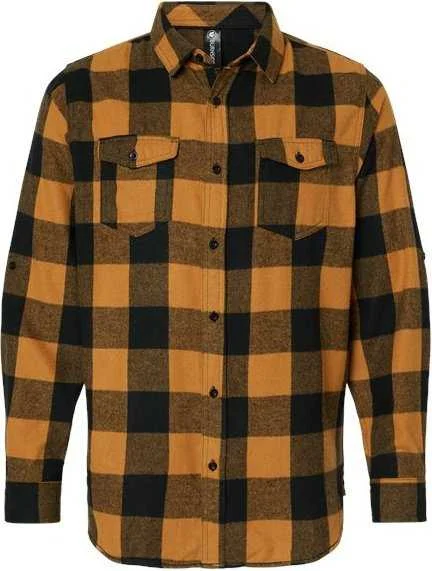 Burnside 8210 Yarn-Dyed Long Sleeve Flannel Shirt - Tobacco Black Buffalo