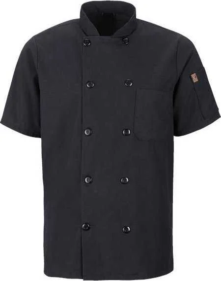 Chef Designs 046X Mimix Short Sleeve Chef Coat with OilBlok - Black