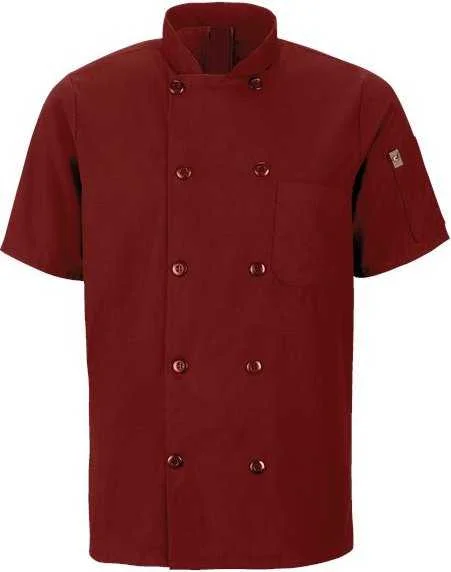 Chef Designs 046X Mimix Short Sleeve Chef Coat with OilBlok - Fireball Red