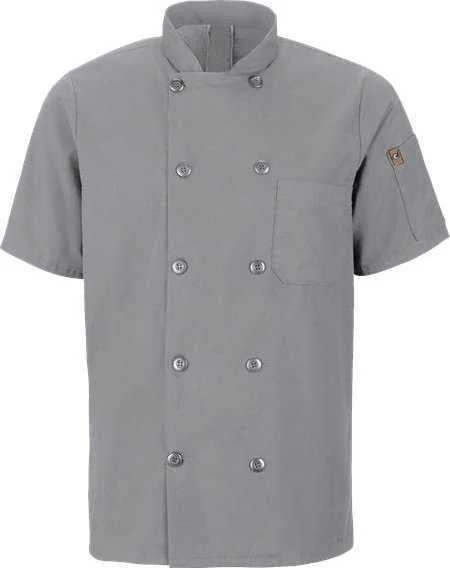 Chef Designs 046X Mimix Short Sleeve Chef Coat with OilBlok - Gray