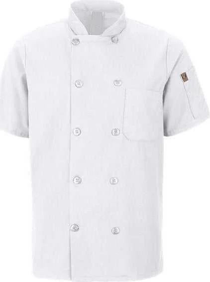 Chef Designs 046X Mimix Short Sleeve Chef Coat with OilBlok - White