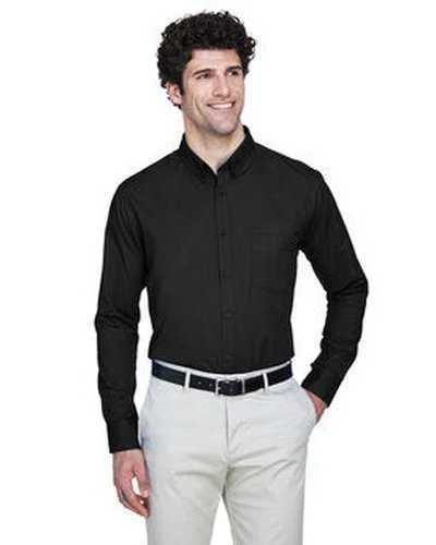 Core 365 88193 Men's Operate Long-Sleeve Twill Shirt - Black