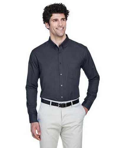 Core 365 88193 Men's Operate Long-Sleeve Twill Shirt - Carbon