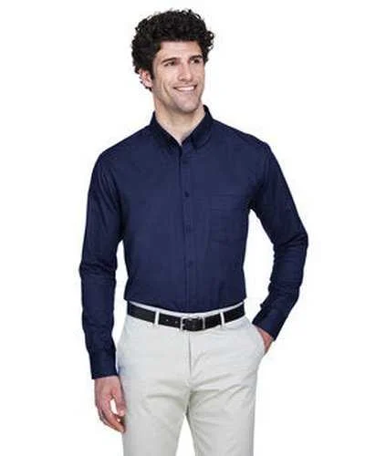 Core 365 88193 Men's Operate Long-Sleeve Twill Shirt - Navy