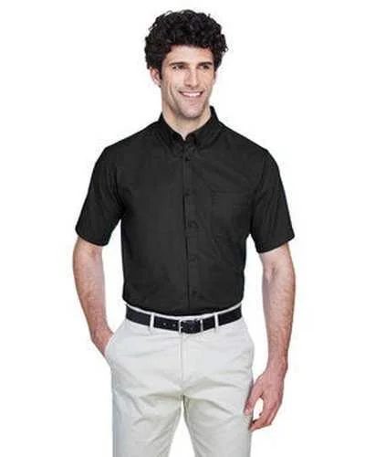 Core 365 88194 Men's Optimum Short-Sleeve Twill Shirt - Black