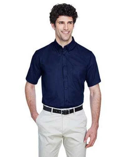 Core 365 88194 Men's Optimum Short-Sleeve Twill Shirt - Navy