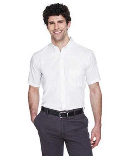 Core 365 88194 Men's Optimum Short-Sleeve Twill Shirt - White