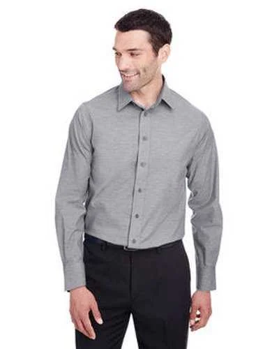 Devon & Jones DG562 Men's Crown Collection Stretch Pinpoint Chambray Shirt - Graphite