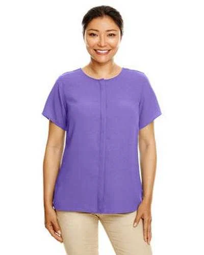 Devon & Jones DP612W Ladies' Perfect Fit Short-Sleeve Crepe Blouse - Grape