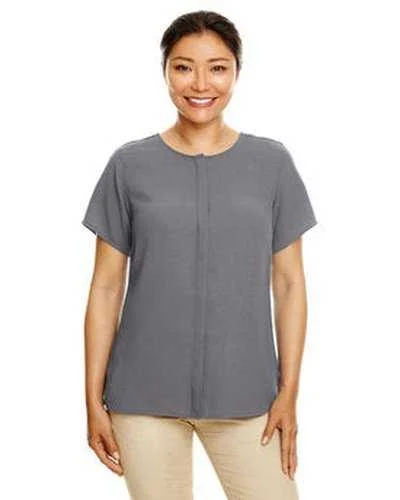 Devon & Jones DP612W Ladies' Perfect Fit Short-Sleeve Crepe Blouse - Graphite