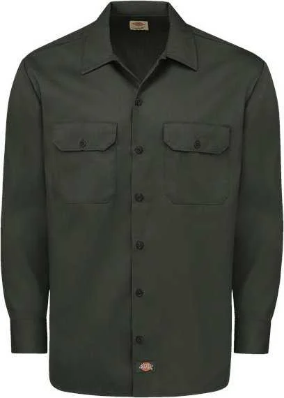 Dickies 5574 Long Sleeve Work Shirt - Olive Green