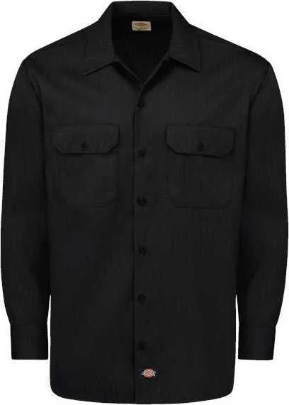 Dickies 5574L Long Sleeve Work Shirt - Long Sizes - Black