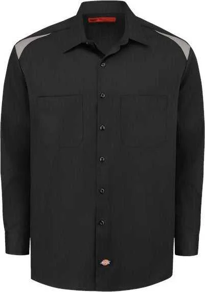 Dickies 6605L Long Sleeve Performance Team Shirt - Long Sizes - Black Smoke