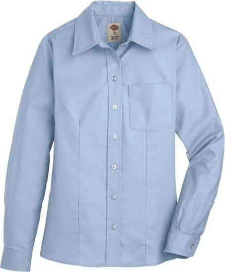 Dickies L254 Women's Oxford Long Sleeve Shirt - Light Blue