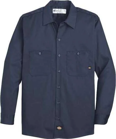 Dickies L307 Industrial Cotton Long Sleeve Work Shirt - Dark Navy