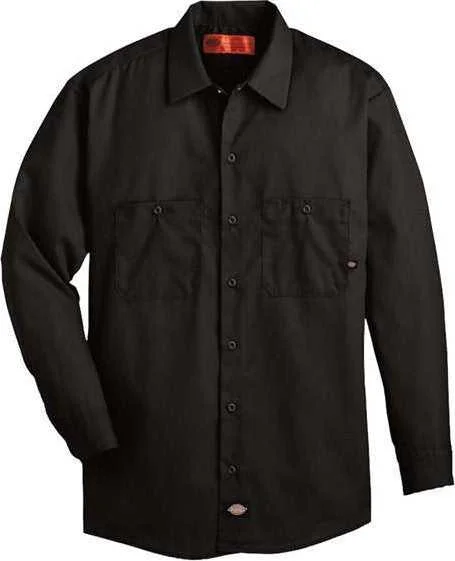 Dickies L535L Industrial Long Sleeve Work Shirt - Long Sizes - Black