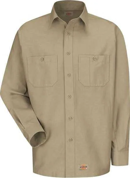 Dickies WS10T Long Sleeve Work Shirt Tall Sizes - Khaki