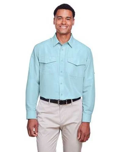 Harriton M580L Men's Key West Long-Sleeve Performance Staff Shirt - Cloud Blue