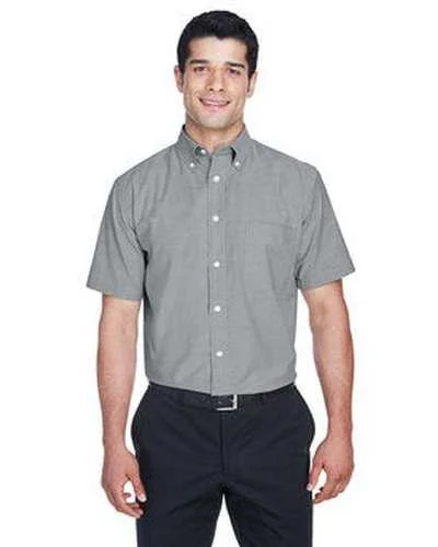 Harriton M600S Men's Short-Sleeve Oxford with Stain-Release - Oxfordark Grayay