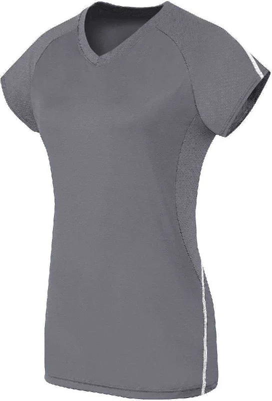 High Five 342172 Womens Short Sleeve Solid Jersey  - Graphite White