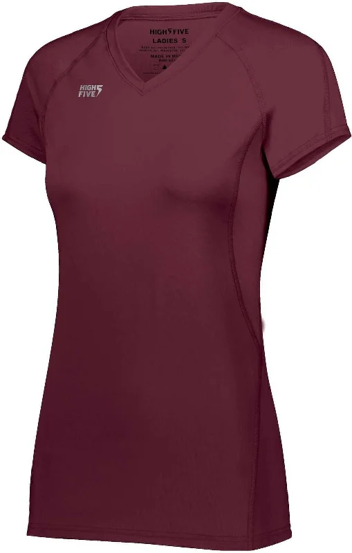 High Five 342222 Ladies Truhit Short Sleeve Jersey - Maroon