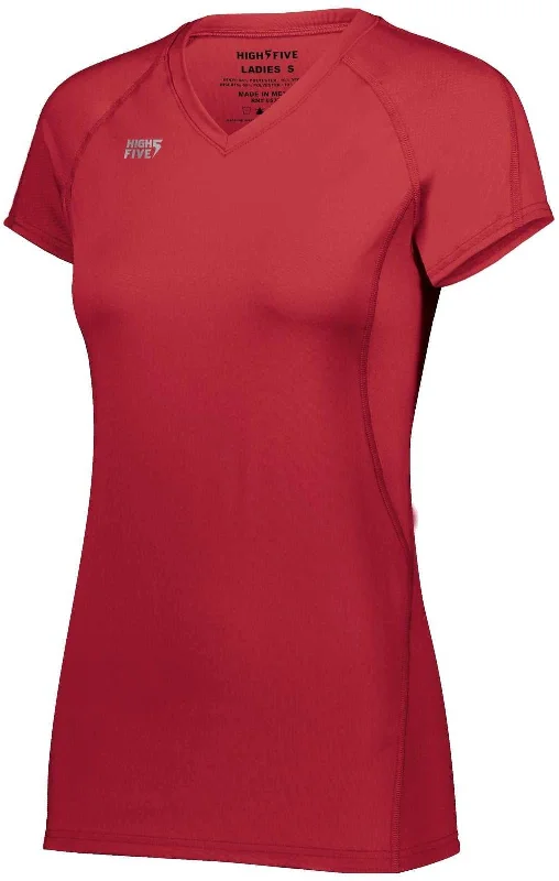 High Five 342222 Ladies Truhit Short Sleeve Jersey - Scarlet