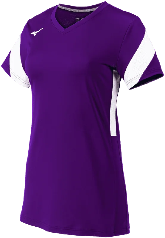 Mizuno Women's Balboa 6 Short Sleeve Volleyball Jersey - Purple White