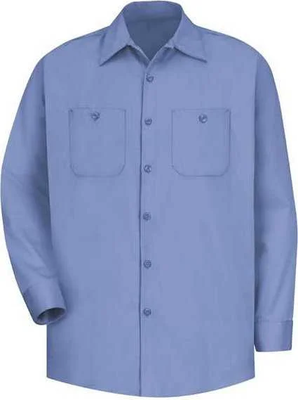 Red Kap SC30 Cotton Long Sleeve Uniform Shirt - Light Blue