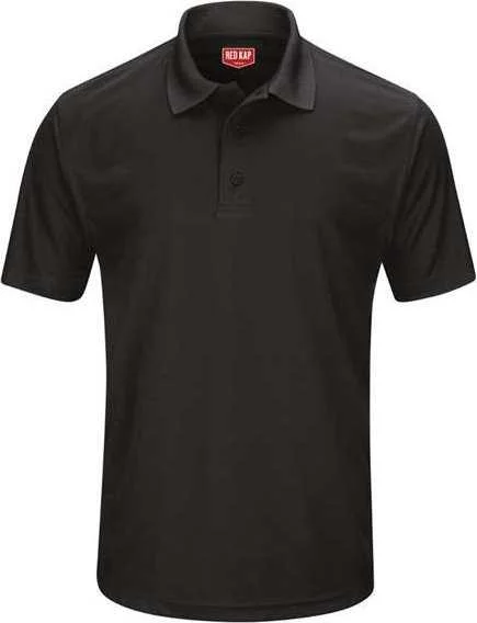 Red Kap SK96 Short Sleeve Performance Knit Pocketless Core Polo - Black