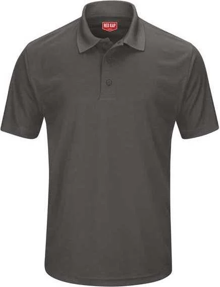 Red Kap SK96 Short Sleeve Performance Knit Pocketless Core Polo - Charcoal