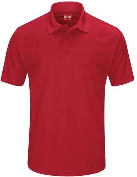 Red Kap SK96 Short Sleeve Performance Knit Pocketless Core Polo - Red