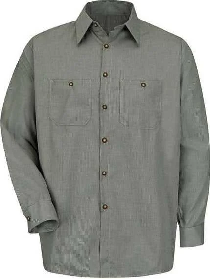 Red Kap SP10L Premium Long Sleeve Work Shirt Long Sizes - HK-Hunter Green Khaki