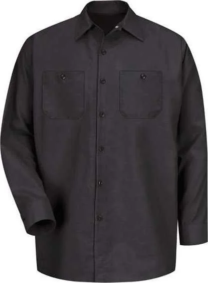 Red Kap SP14 Industrial Long Sleeve Work Shirt - Black