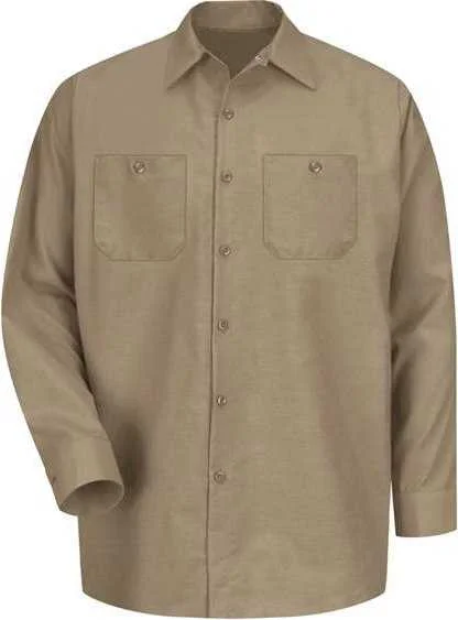 Red Kap SP14 Industrial Long Sleeve Work Shirt - Khaki