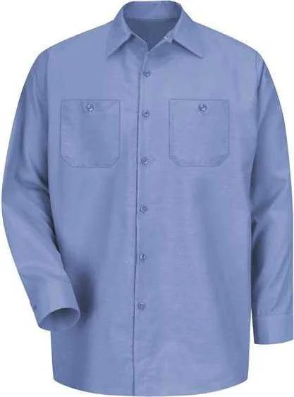 Red Kap SP14 Industrial Long Sleeve Work Shirt - Light Blue