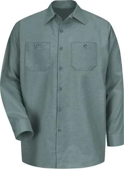 Red Kap SP14 Industrial Long Sleeve Work Shirt - Light Green