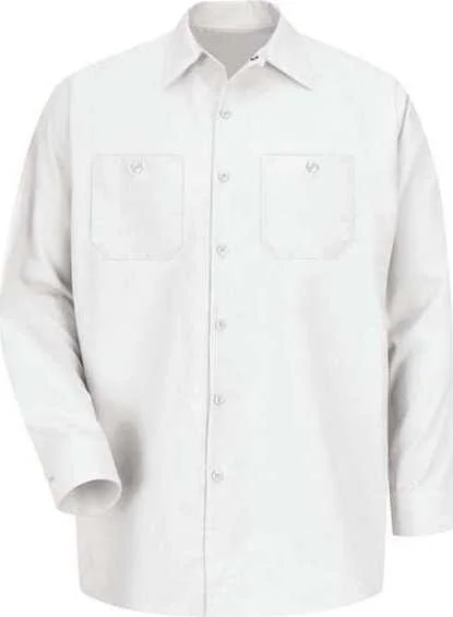 Red Kap SP14 Industrial Long Sleeve Work Shirt - White