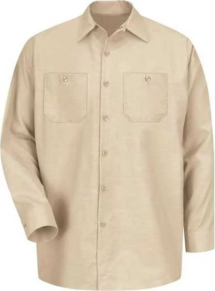 Red Kap SP14L Industrial Work Shirt Long Sizes - Light Tan