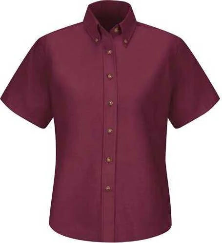 Red Kap SP81EXT Women's Poplin Dress Shirt Extended Sizes - Burgundy