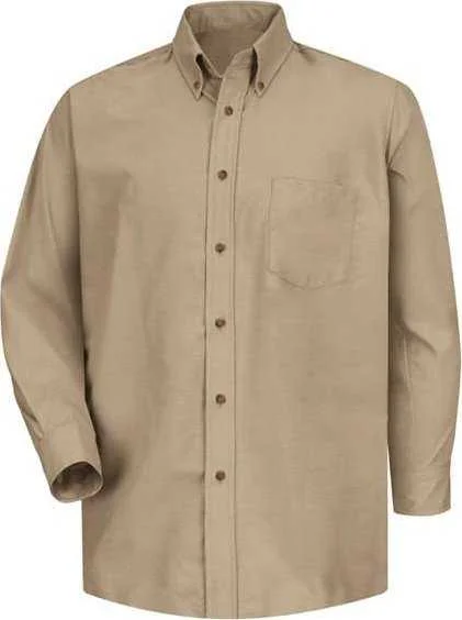 Red Kap SP90 Poplin Long Sleeve Dress Shirt - Khaki