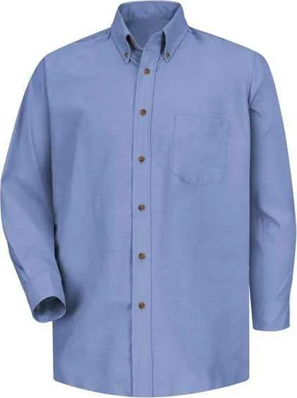 Red Kap SP90 Poplin Long Sleeve Dress Shirt - Light Blue