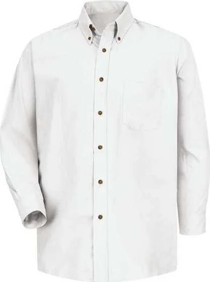 Red Kap SP90 Poplin Long Sleeve Dress Shirt - White