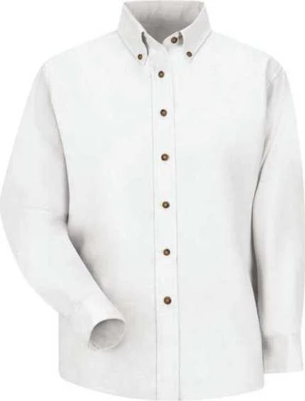 Red Kap SP91 Women's Long Sleeve Poplin Dress Shirt - White