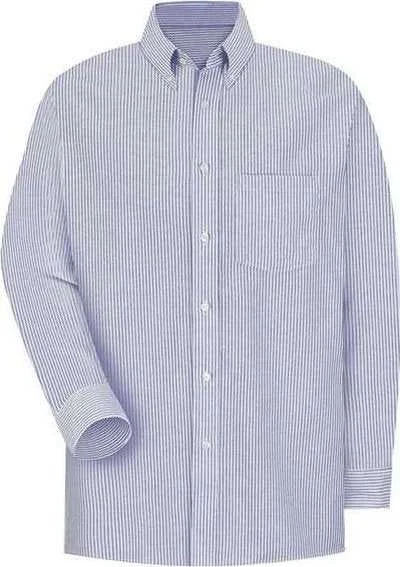 Red Kap SR70 Executive Oxford Long Sleeve Dress Shirt - BS-Blue White Stripe 32