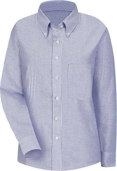 Red Kap SR71 Women's Long Sleeve Executive Dress Shirt - Blue White Stripe