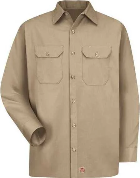 Red Kap ST52 Utility Long Sleeve Work Shirt - Khaki