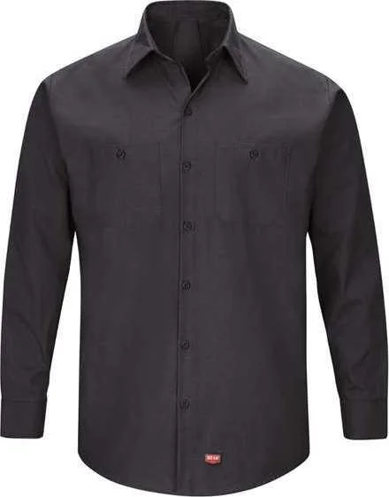 Red Kap SX10L Men's Long Sleeve Mimix Work Shirt - Long Sizes - Black