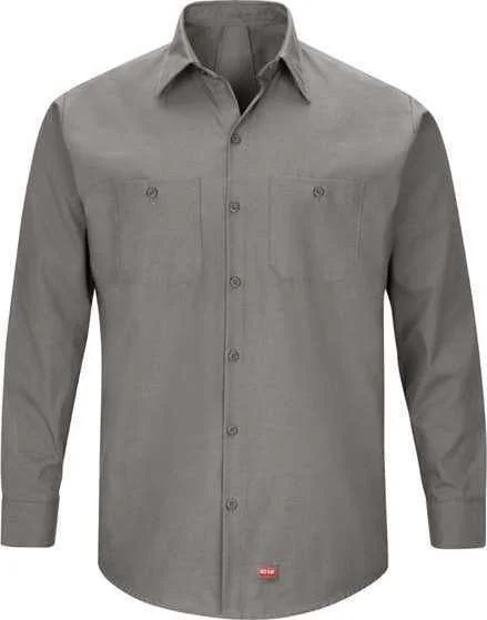 Red Kap SX10L Men's Long Sleeve Mimix Work Shirt - Long Sizes - Gray