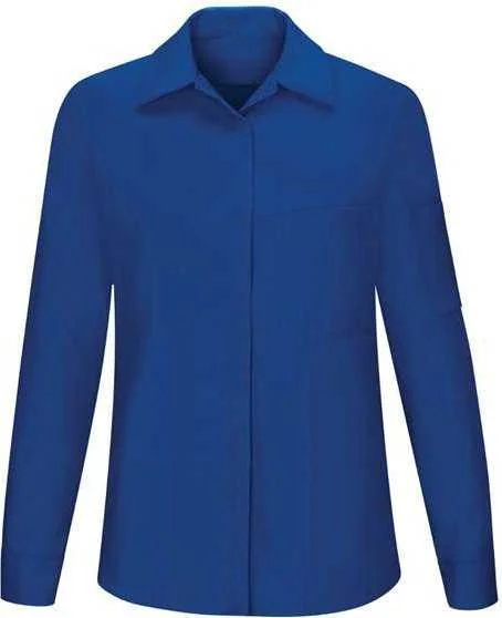 Red Kap SY31 Women's Performance Plus Long Sleeve Shop Shirt with Oilblok Technology - Royal Blue Black