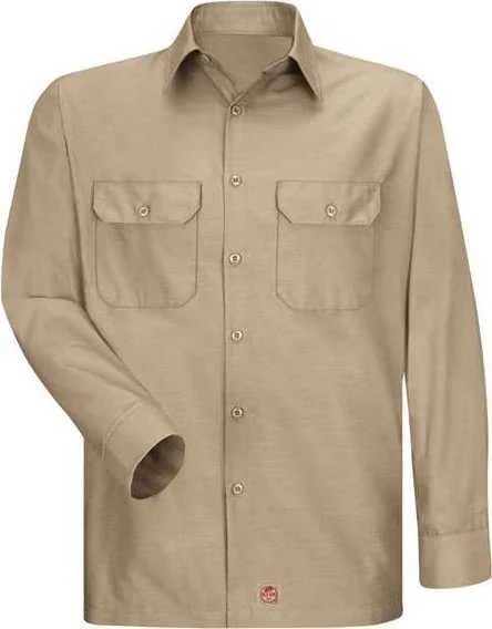 Red Kap SY50 Ripstop Long Sleeve Shirt - Khaki